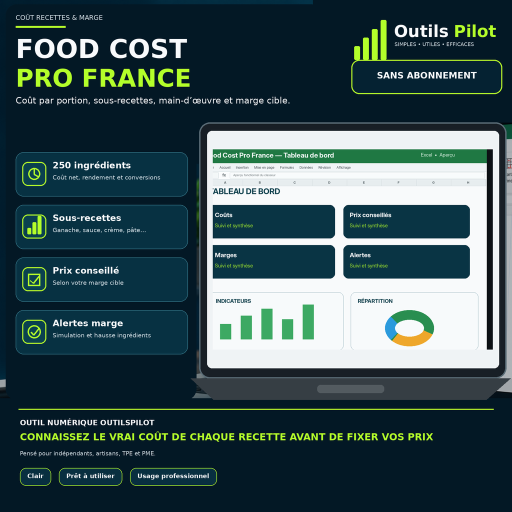 Food Cost Pro France — couverture produit — OutilsPilot