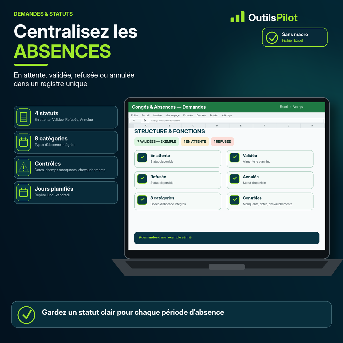 Congés & Absences Pilot France — fonction clé — OutilsPilot