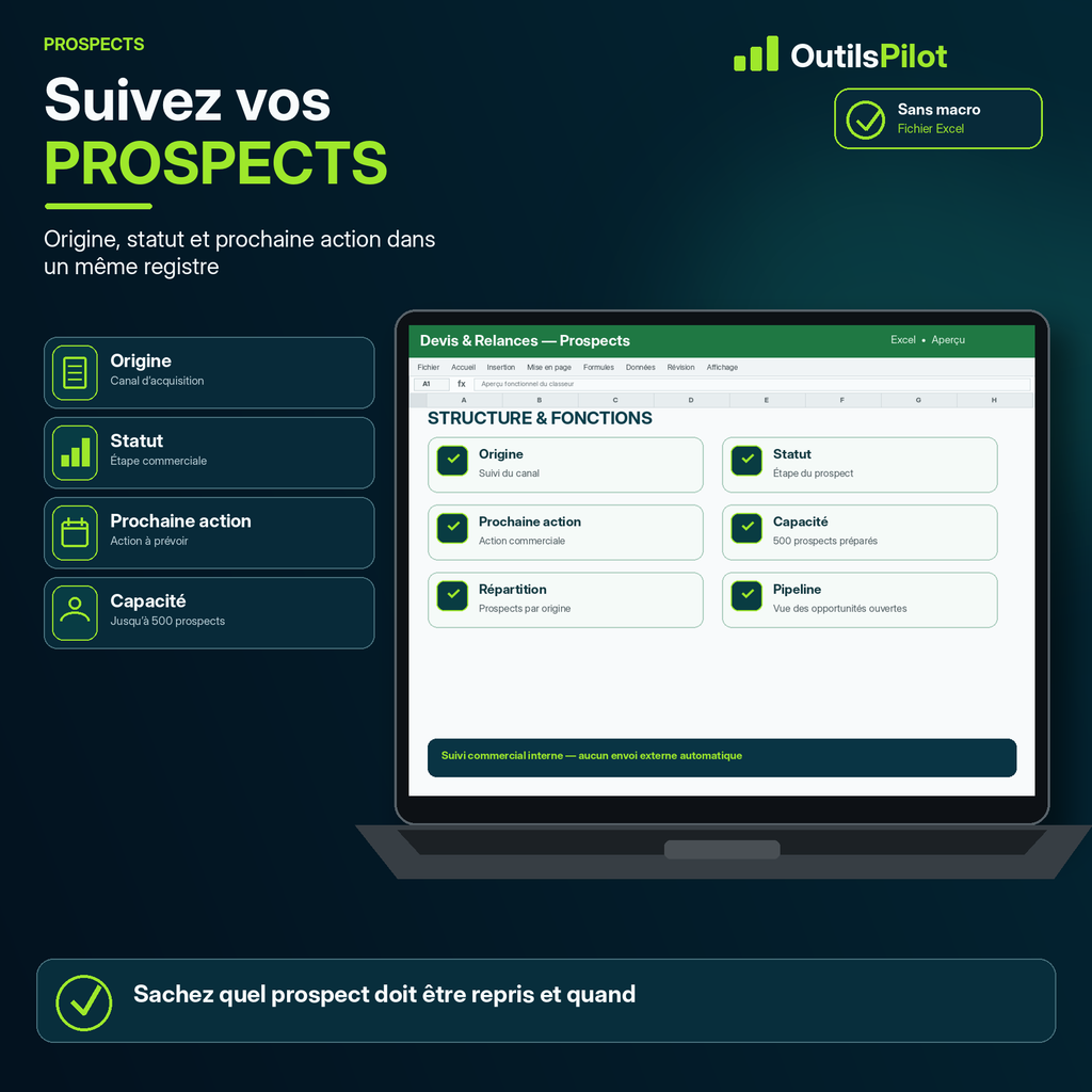 Devis & Relances Pilot France — fonction clé — OutilsPilot
