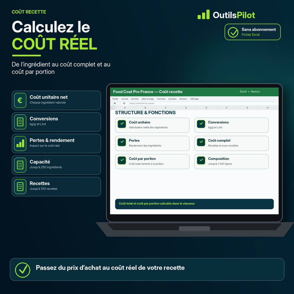 Food Cost Pro France — fonction clé — OutilsPilot