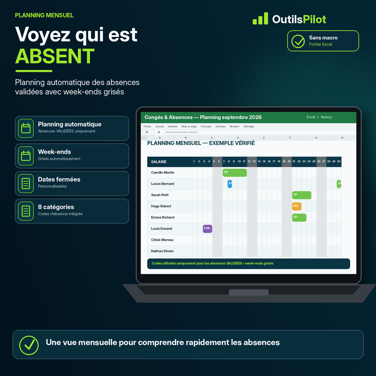 Congés & Absences Pilot France — fonction complémentaire — OutilsPilot