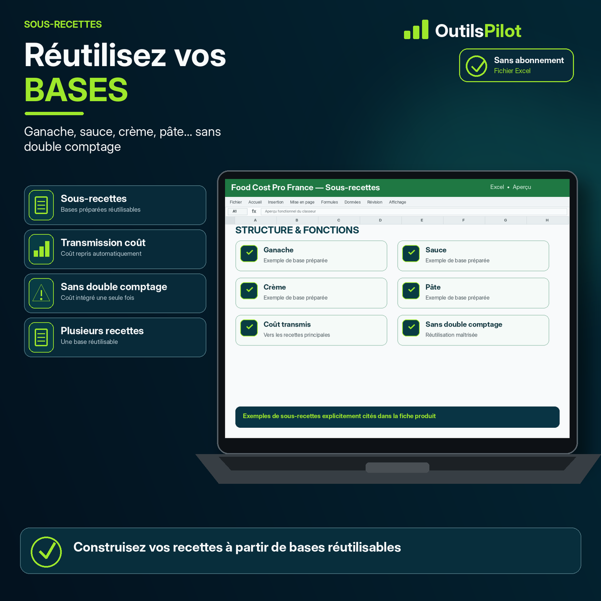 Food Cost Pro France — fonction complémentaire — OutilsPilot