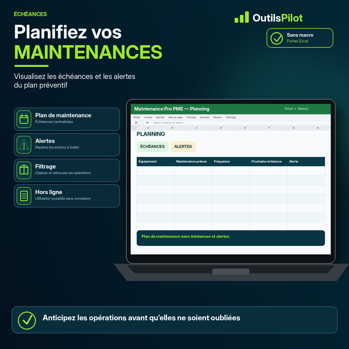 Maintenance Pro PME — fonction complémentaire — OutilsPilot