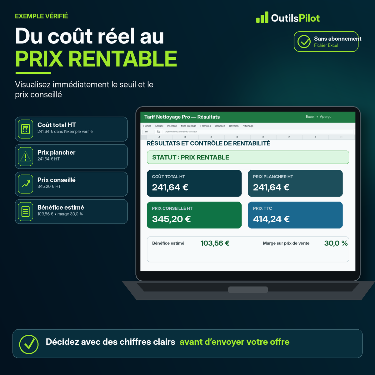Calculateur de tarifs nettoyage — fonction complémentaire — OutilsPilot