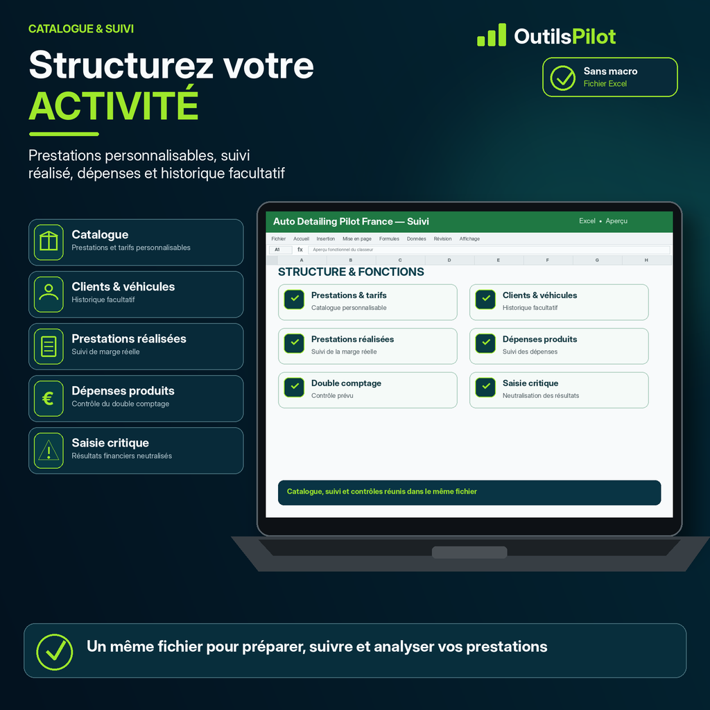 Auto Detailing Pilot France — contrôle, alerte ou bénéfice — OutilsPilot